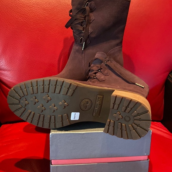 Timberland Purple Suede FauxFur Lined Midcalf Boots NeverUsed - Picture 6 of 12